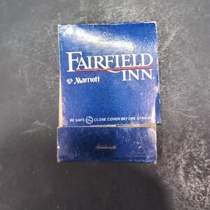 Fairfield Inn Marriott Matchbook, Vintage Blue White Hotel Advertising Ephemera